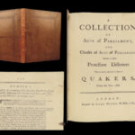 1757 QUAKERS Dissenters AMERICA Colonies Glorious Revolution Acts of Parliament