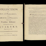 1757 QUAKERS Dissenters AMERICA Colonies Glorious Revolution Acts of Parliament