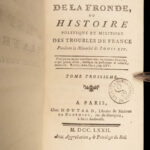 1772 History of The FRONDE 1ed French Civil Wars SPAIN Pyrenees Mailly 4v SET