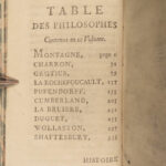 1773 Philosophy Pufendorf Montaigne Hugo GROTIUS Wollaston Bruyere Charron