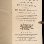 1781 Jesuit Voyages Missions CHINA TIBET Peking Vietnam Asia Edifiantes 4v