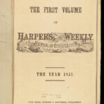 1857 Harper’s Weekly FIRST ISSUE 1ed SLAVERY China Voyages Mormons Railroad RARE