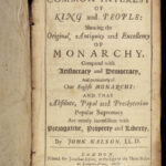 1678 Common Interest King & People England Monarchy Democracy Government Nalson