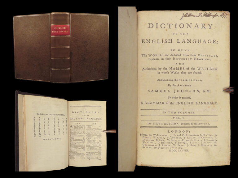 Image of 1778 Samuel Johnson FAMOUS Dictionary of English Language Lexicon RARE