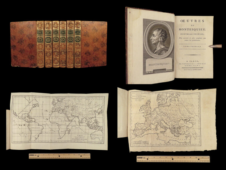 Image of 1795 Montesquieu FAMED Spirit of the Laws Political Government MAPS French 6v