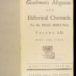 1791 SLAVE TRADE 1ed America Indian Wars Cherokee Ohio Wm Pitt USA Quakers 2v