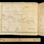 1829 POLYNESIA 1ed Missionary Ellis TAHITI South Pacific Hawaii Islands MAP 2v