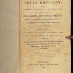 1840 TEXAS History 1ed Edward Stiff Texan Emigrant Mexican War Alamo Mexico MAPS