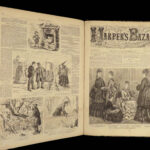 1874 Harper’s Bazar American Fashion Magazine Dresses Clothing Costumes Jewelry