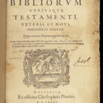 1585 FAMED Plantin Press BIBLE Concordance New & Old Testament Latin Biblia RARE