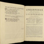 1697 GREEK Byzantine 1ed Lycophron Alexandra Poetry FAMED Tzetzes Chiliades RARE