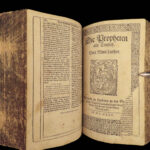 1635 RARE Luther BIBLE Herborn German Reformation Catechism Songs Hymns Brass