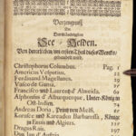 1681 EARLY AMERICA Voyages Christopher Columbus Drake Magellan Vespucci Illust