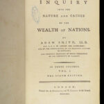 1791 Wealth of Nations Adam Smith Economics Industrial Revolution Capitalism 3v