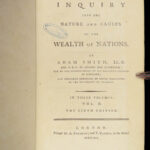 1791 Wealth of Nations Adam Smith Economics Industrial Revolution Capitalism 3v