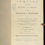 1791 Wealth of Nations Adam Smith Economics Industrial Revolution Capitalism 3v