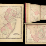 1860 Johnson Family ATLAS Geography Color 92 MAPS Texas California New York HUGE