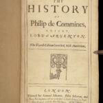 1674 Philippe Commines ENGLISH Memoirs Kings Louis XI Charles VIII France FOLIO