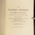 1881 Pilgrim’s Progress Elstow Church Oak Binding John Bunyan Illustrated RARE