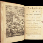 1770 PLUTARCH Parallel Lives ENGLISH Pyrrhus Aristides Cato Dryden 8v SET Illust