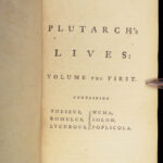 1770 PLUTARCH Parallel Lives ENGLISH Pyrrhus Aristides Cato Dryden 8v SET Illust