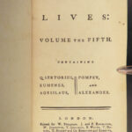 1770 PLUTARCH Parallel Lives ENGLISH Pyrrhus Aristides Cato Dryden 8v SET Illust