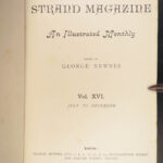 1891 INCREDIBLE Sherlock Holmes 1ed Strand Arthur Conan Doyle Kipling Verne 18v