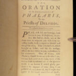 1749 Epistles of Phalaris 1ed GREEK Letters Demosthenes Pythagoras Hippocrates