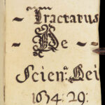 1674 Tractatus de Scientia Dei Handwritten Manuscript Latin EXISTENCE of GOD