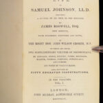 1844 Life of Samuel Johnson by James Boswell English Biography Croker 10v Set