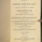 1844 Life of Samuel Johnson by James Boswell English Biography Croker 10v Set