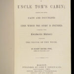 1853 KEY to Uncle Tom’s Cabin 1st ed Harriet Beecher Stowe Slavery Abolition