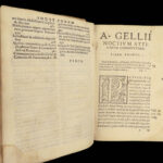 1573 Greek Attic Nights Noctes Atticae ROME Philosophy Aulus Gellius GREECE