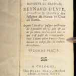 1677 Rinaldo d’Este Memoirs & Letters Catholic Church Cardinal Pope Urban VIII