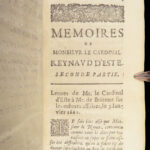 1677 Rinaldo d’Este Memoirs & Letters Catholic Church Cardinal Pope Urban VIII