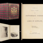 1855 SCOTLAND Scenery & LAKES Loch Lomond Castles Loch Ness Allom Tartan Binding