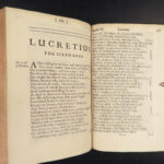 1683 ENGLISH Lucretius Philosophy De Rerum Natura Epicurus FAMOUS Oxford Creech