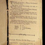 1776 American Independence 1ed Almanac Quaker Register Gaine Rev War PROVENANCE