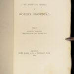 1888 EXQUISITE Poems of Robert Browning Poetry Sordello Ring and Book 16v Set