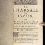 1659 Lucan PHARSALIA Julius Caesar Civil War Pompey Rome French Illustrated MAP