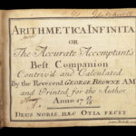 1718 MATH 1ed Arithmetica Infinita Scottish Mathematics Finance Tables Economics