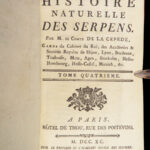 1788 REPTILES 1ed Snakes Lacepede Lizards Crocodiles Turtles Herpetology 4v Set