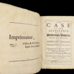 1691 William & Mary 1ed William Sherlock on Catholic & Puritan Case of Allegiance