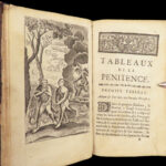 1707 Famed BIBLE Paintings Penance ART French Illustrated RARE Godeau Penitence