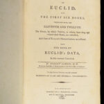 1799 Elements EUCLID Greek Mathematics Logic Geometry Math Edinburgh Scotland