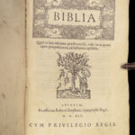 1545 FAMED Estienne BIBLE Zurich Vulgate Vatablus Biblia Pentateuch Torah RARE