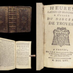 1765 Catholic Book of Hours Diocese TROYES France Hymns Prayers Psalms Binding