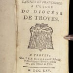 1765 Catholic Book of Hours Diocese TROYES France Hymns Prayers Psalms Binding