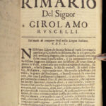 1698 Italian Ruscelli Rimario Ariosto Dante Boccaccio Poems Rhyming Dictionary