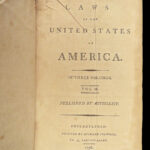 1796 EARLY USA 1st ed Laws of United States America Flag Congress Politics Taxes